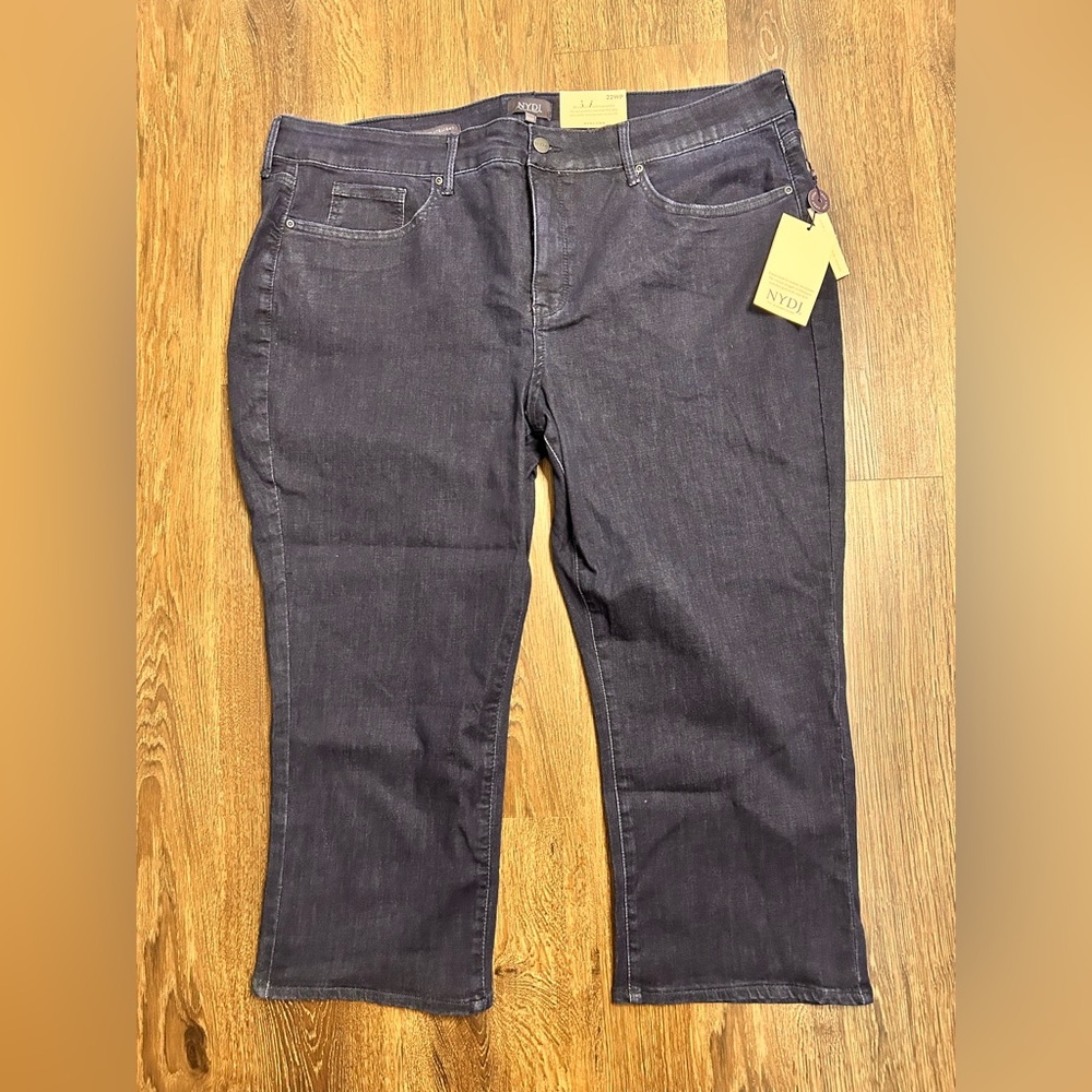 NYDJ Marilyn Straight Leg Dark Wash Lift Tuck Jeans 22WP NWT Cool Embrace Plus